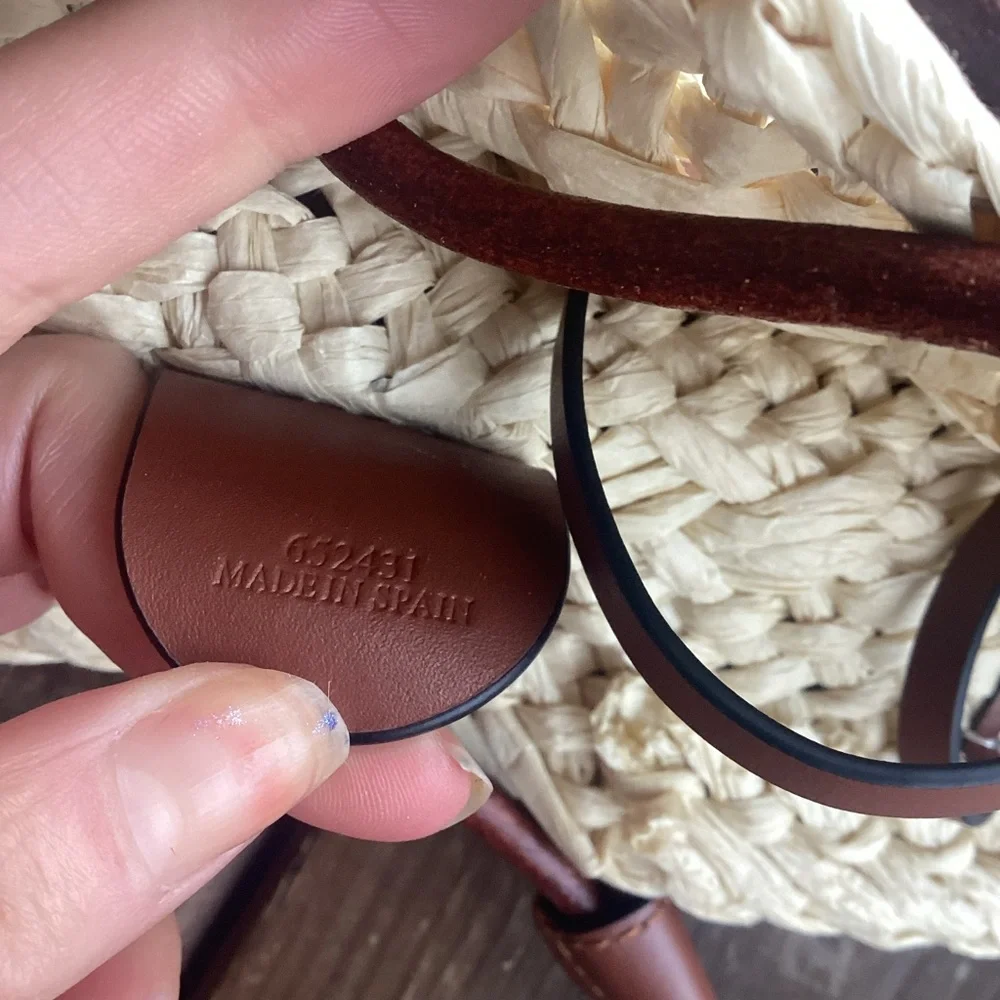 LOEWE Anagram Small Basket Weave Tote Bag Made In Spain - Picture 8 of 8